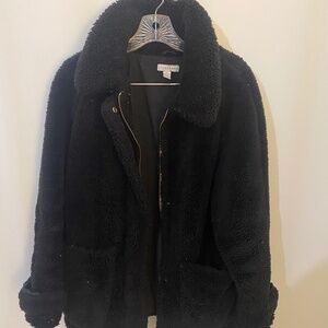 Topshop Black Fluffy Coat